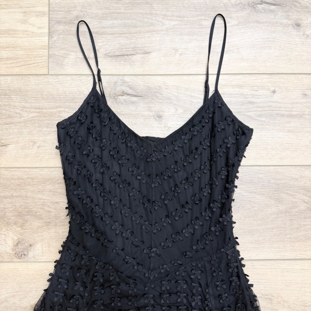 90s HTF Betsey Johnson Black Mesh Midi Dress Fit Flare Basque Whimsigoth Y2K 6 - Picture 2 of 16